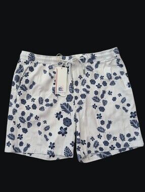 Laguna Spring Tide Stretch Twill Shorts Blue Floral Mens Size XL  7" Inseam  NEW